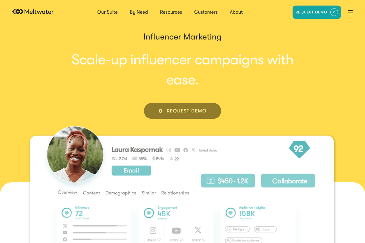 Klear homepage interface screenshot