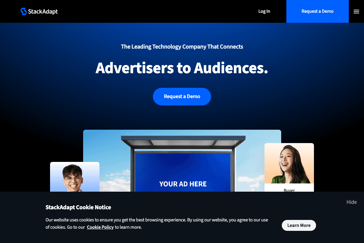 StackAdapt homepage interface screenshot