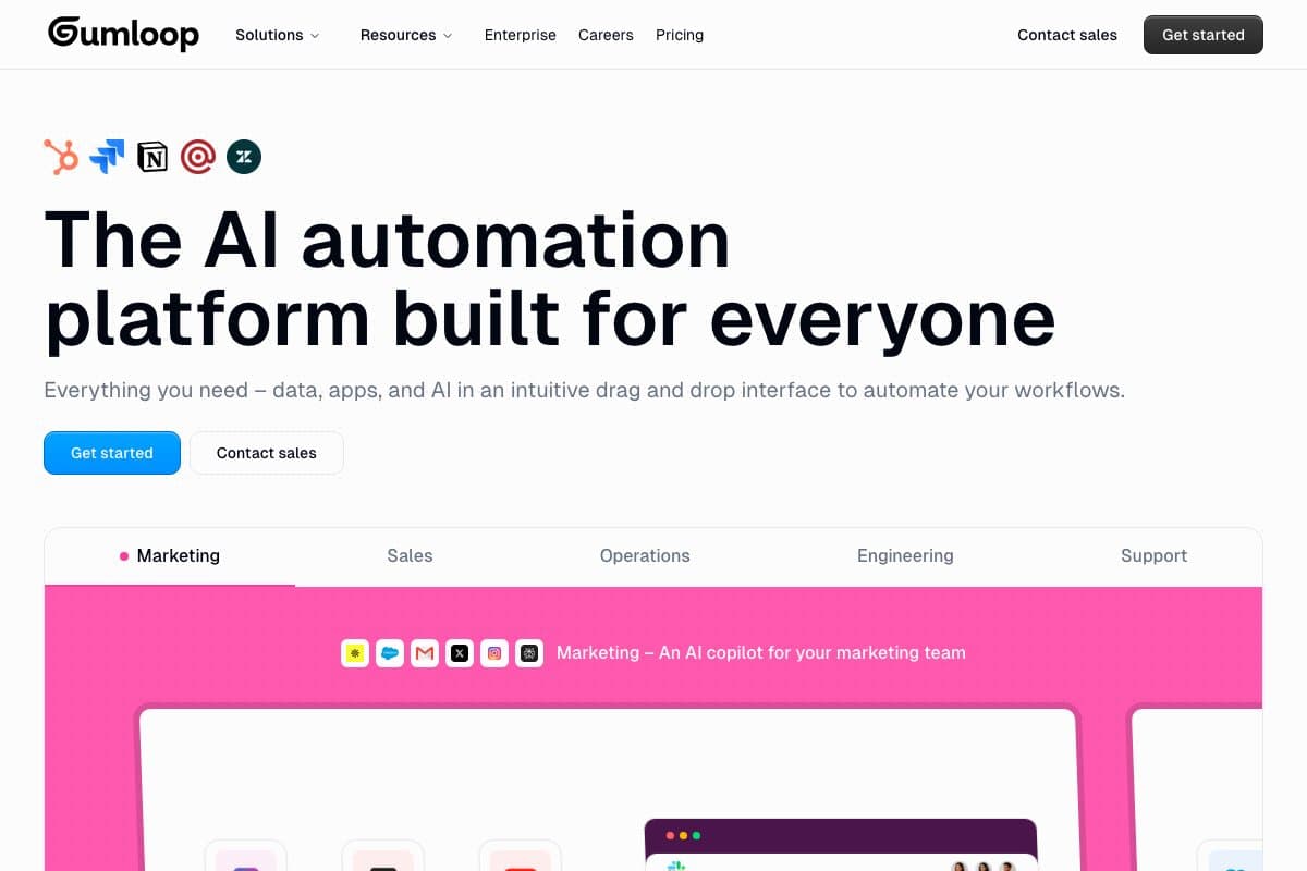 Gumloop homepage interface screenshot