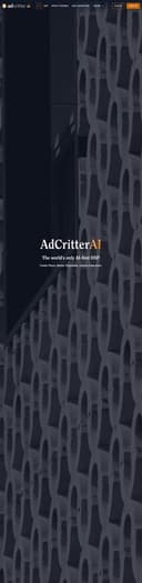 AdCritter homepage interface - marketing tool review