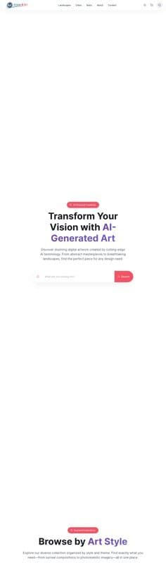 Anime Ai Art homepage interface - marketing tool review