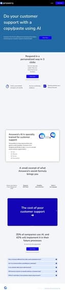 Answera homepage interface - marketing tool review