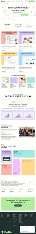 Buffer homepage interface - marketing tool review