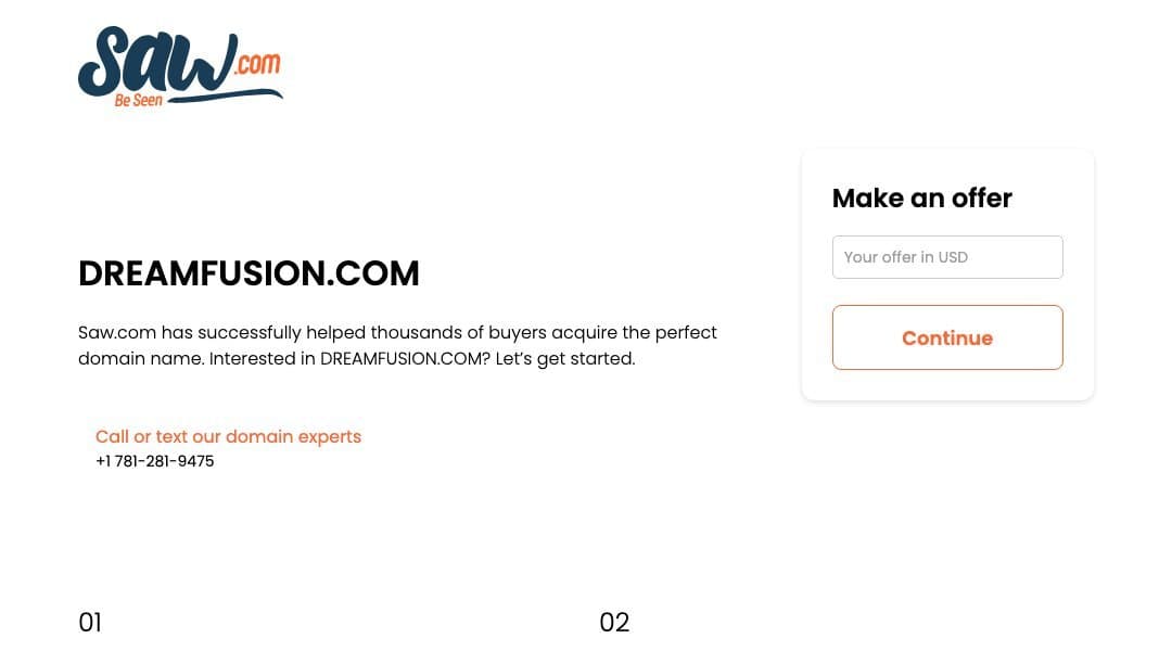 DreamFusion homepage interface - marketing tool review
