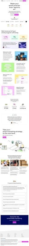 Drip homepage interface - marketing tool review