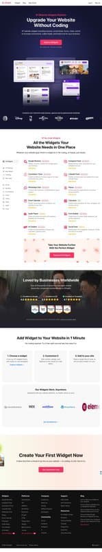 Elfsight homepage interface - marketing tool review