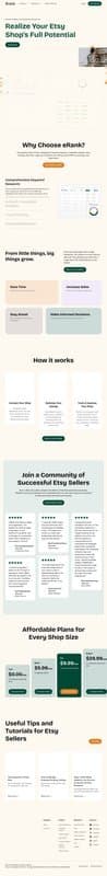 Etsyrank homepage interface - marketing tool review