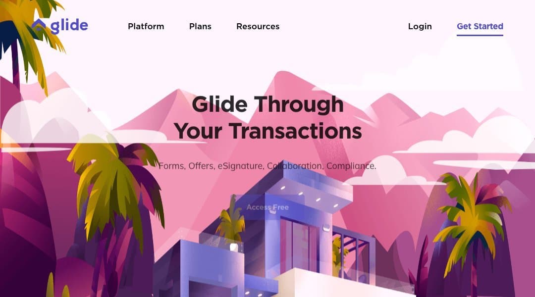 Glide homepage interface - marketing tool review