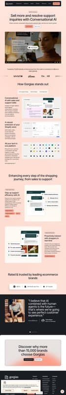 Gorgias homepage interface - marketing tool review