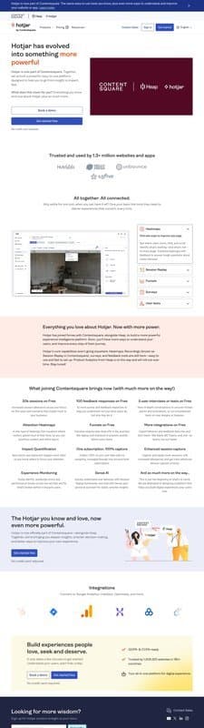 Hotjar homepage interface - marketing tool review