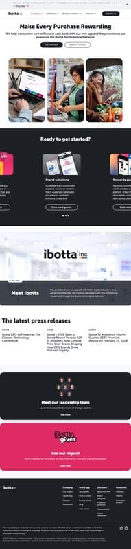Ibotta homepage interface - marketing tool review