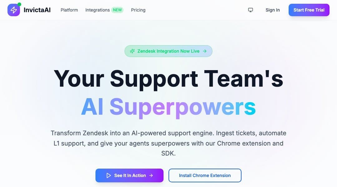 Invicta AI homepage interface - marketing tool review