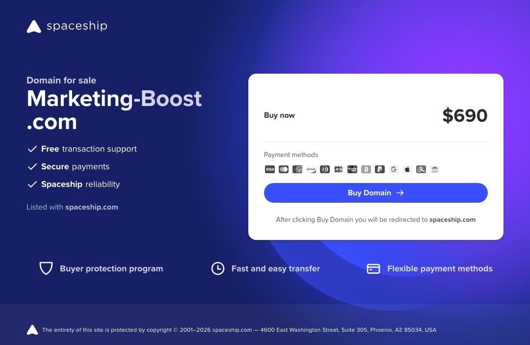 Marketing Boost homepage interface - marketing tool review