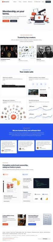 Memberful homepage interface - marketing tool review