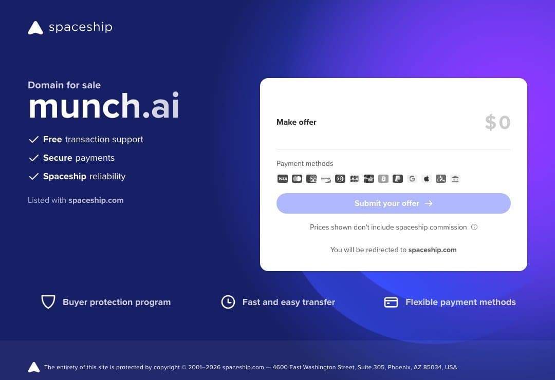 Munch homepage interface - marketing tool review