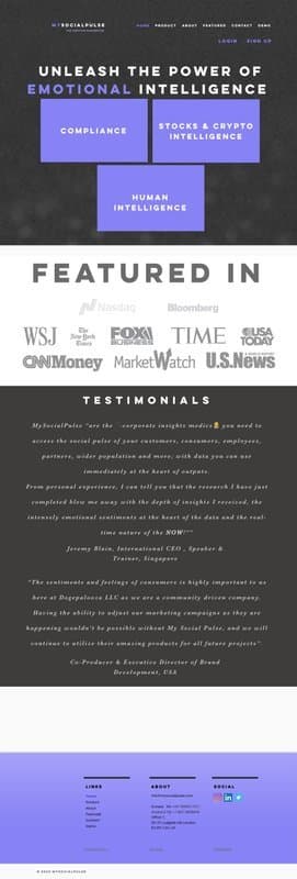 MySocialPulse homepage interface - marketing tool review