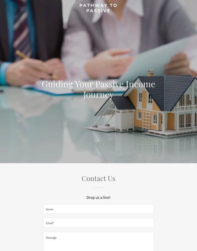 Pathway To Passive homepage interface - marketing tool review
