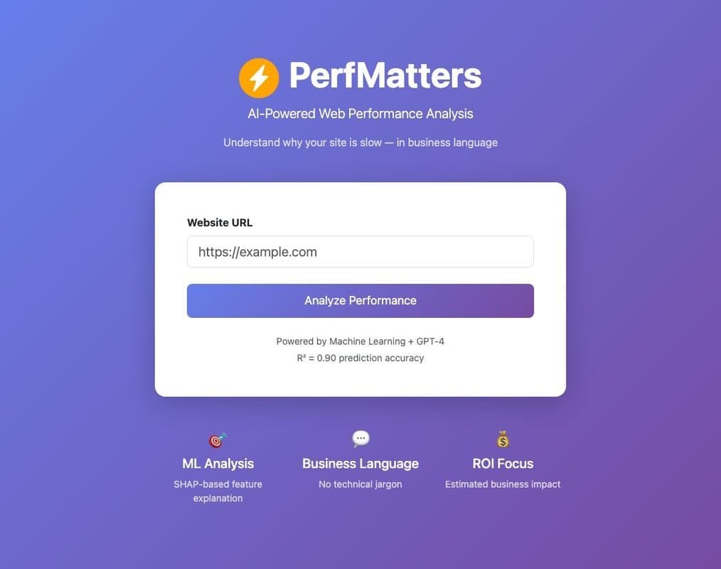 Perfmatters homepage interface - marketing tool review