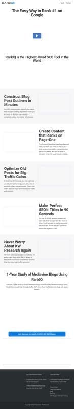 Rank IQ homepage interface - marketing tool review