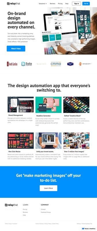 Relaythat homepage interface - marketing tool review