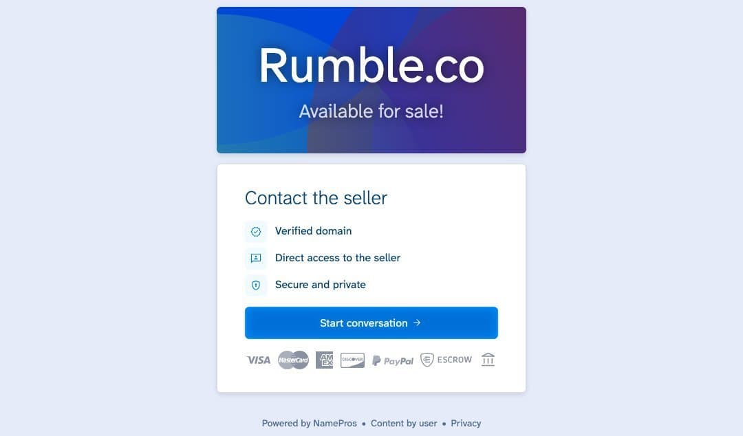 Rumble homepage interface - marketing tool review