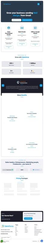 Salesforza homepage interface - marketing tool review