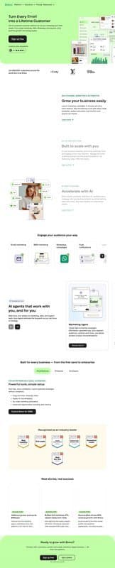 Sendinblue homepage interface - marketing tool review