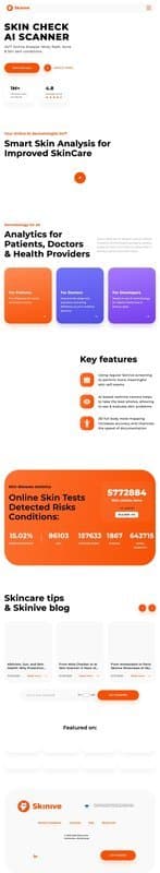 Skinive homepage interface - marketing tool review