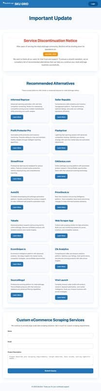 Sku Fetch homepage interface - marketing tool review