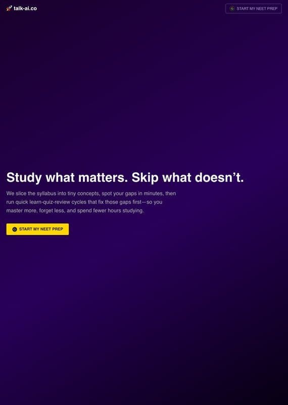 Talk Ai homepage interface - marketing tool review