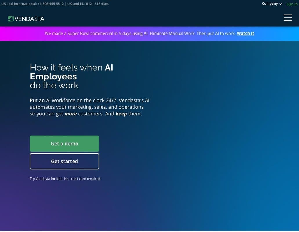 Vendasta homepage interface - marketing tool review