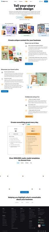 Vistacreate homepage interface - marketing tool review