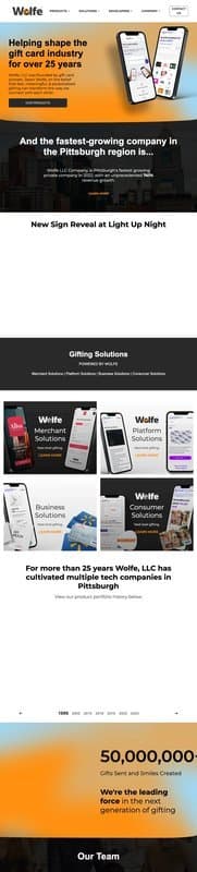 Wolfe homepage interface - marketing tool review