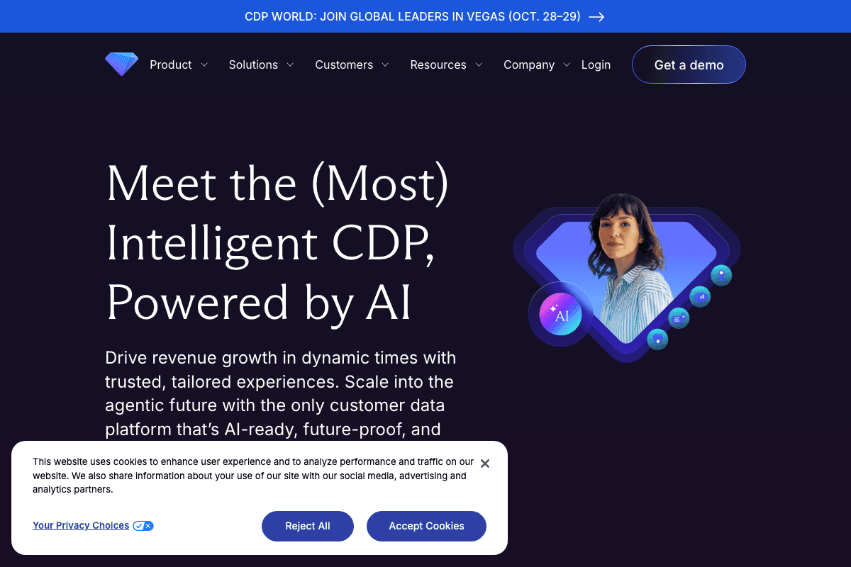 Treasure Data AI Agent Foundry homepage interface and features - marketing tool review