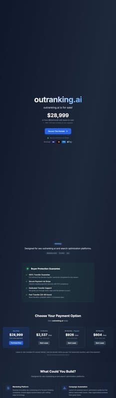 Outranking homepage interface - marketing tool review