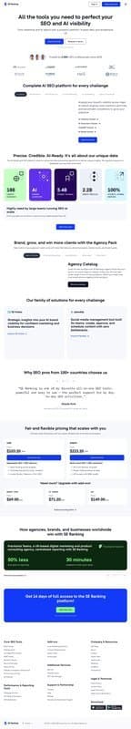 SE Ranking homepage interface - marketing tool review