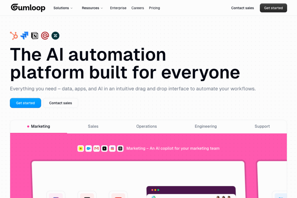 Gumloop Review: Complete Guide for 2025 – Features, Pricing & Alternatives homepage interface