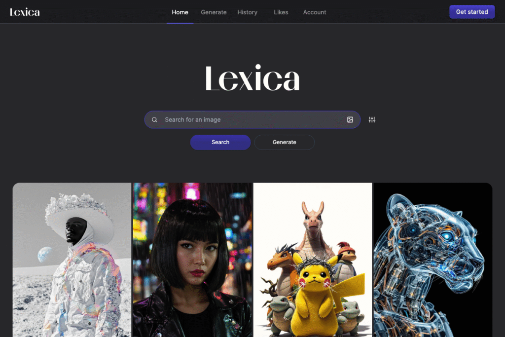 Lexica Art Review: Complete Guide for 2025 – Features, Pricing & Alternatives homepage interface