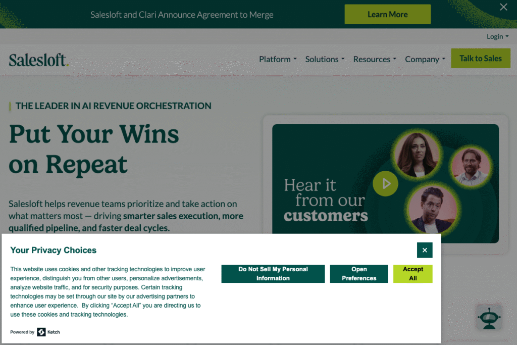 SalesLoft Review: Complete Guide for 2025 – Features, Pricing & Alternatives homepage interface
