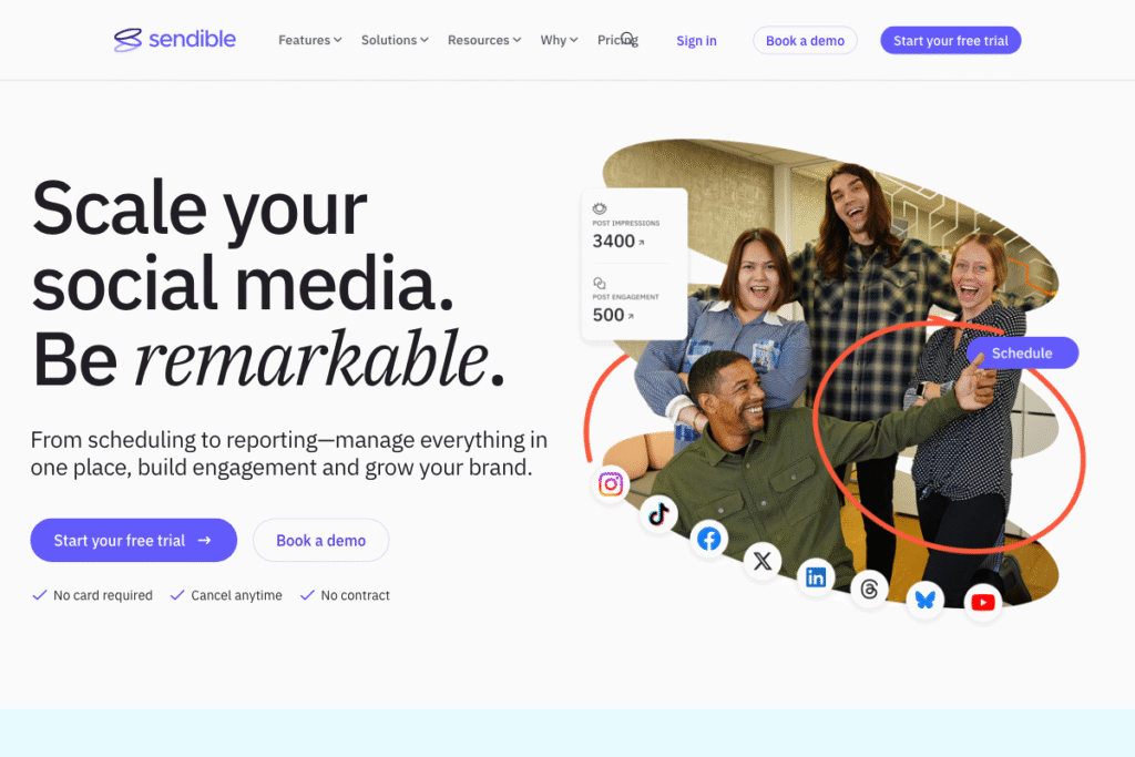 Sendible Review: Complete Guide for 2025 – Features, Pricing & Alternatives homepage interface