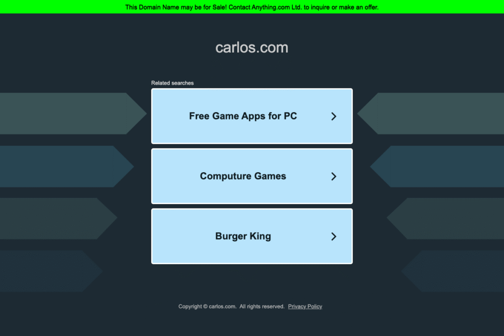 Carlos homepage interface