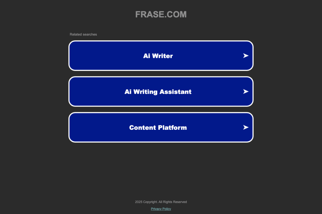 Frase Review – Features, Pricing & Alternatives 2025 homepage interface