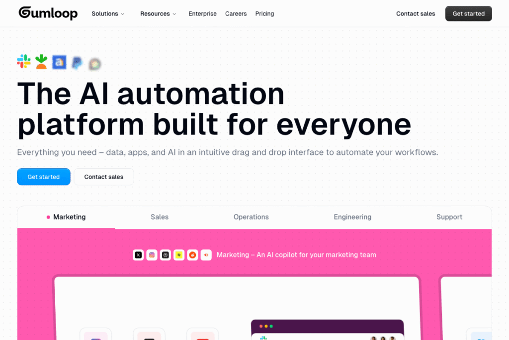 Gumloop MCP Review – Features, Pricing & Alternatives 2025 homepage interface