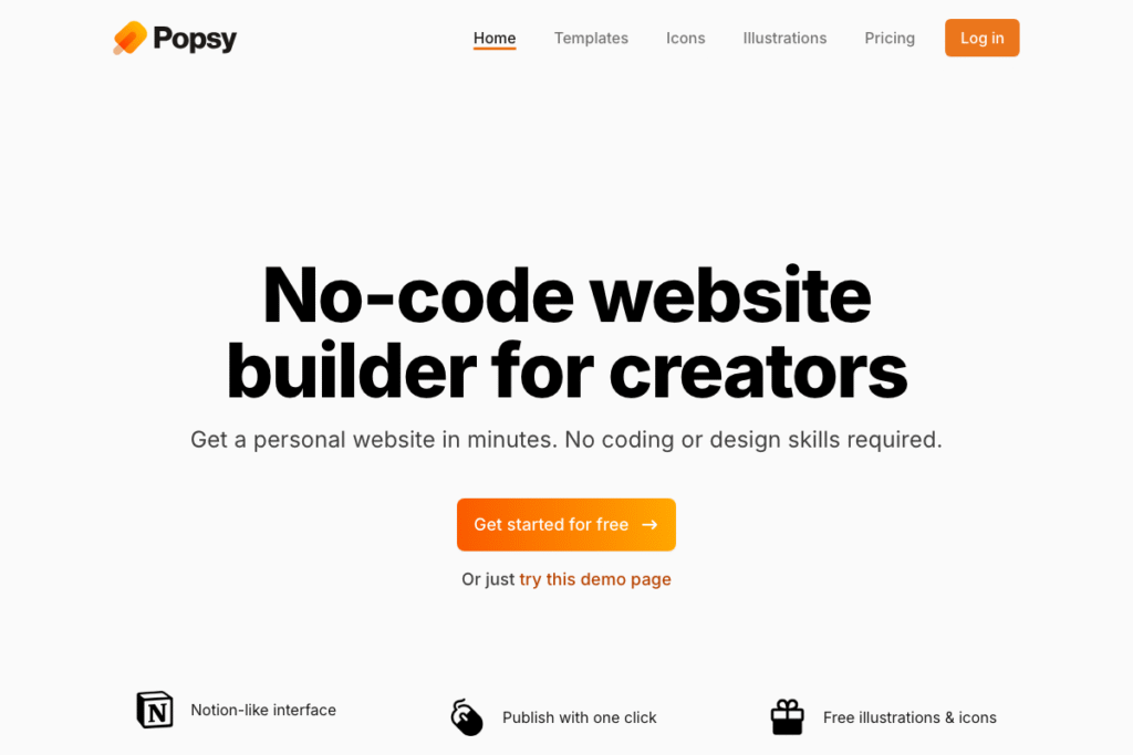 Popsy Review – Features, Pricing & Alternatives 2025 homepage interface