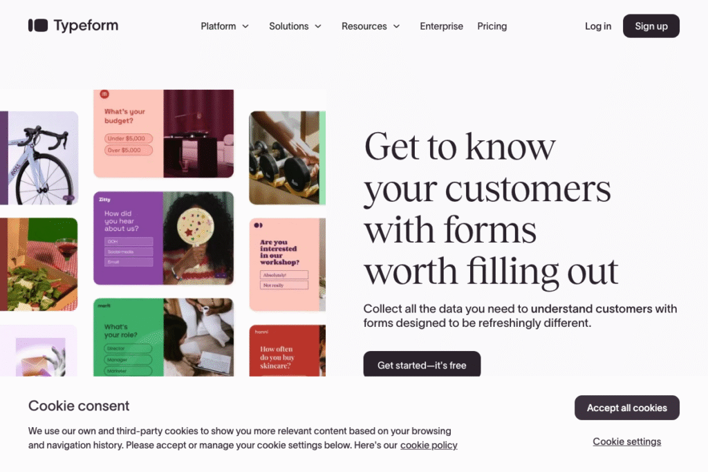 Typeform Review 2025: Complete Guide & Real User Experience homepage interface